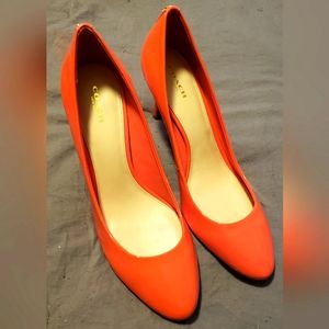 Coach Patten leather peach heels size 11.